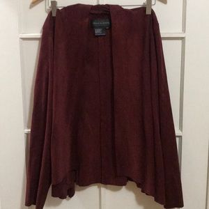 Suede-like jacket in Burgundy/Wine